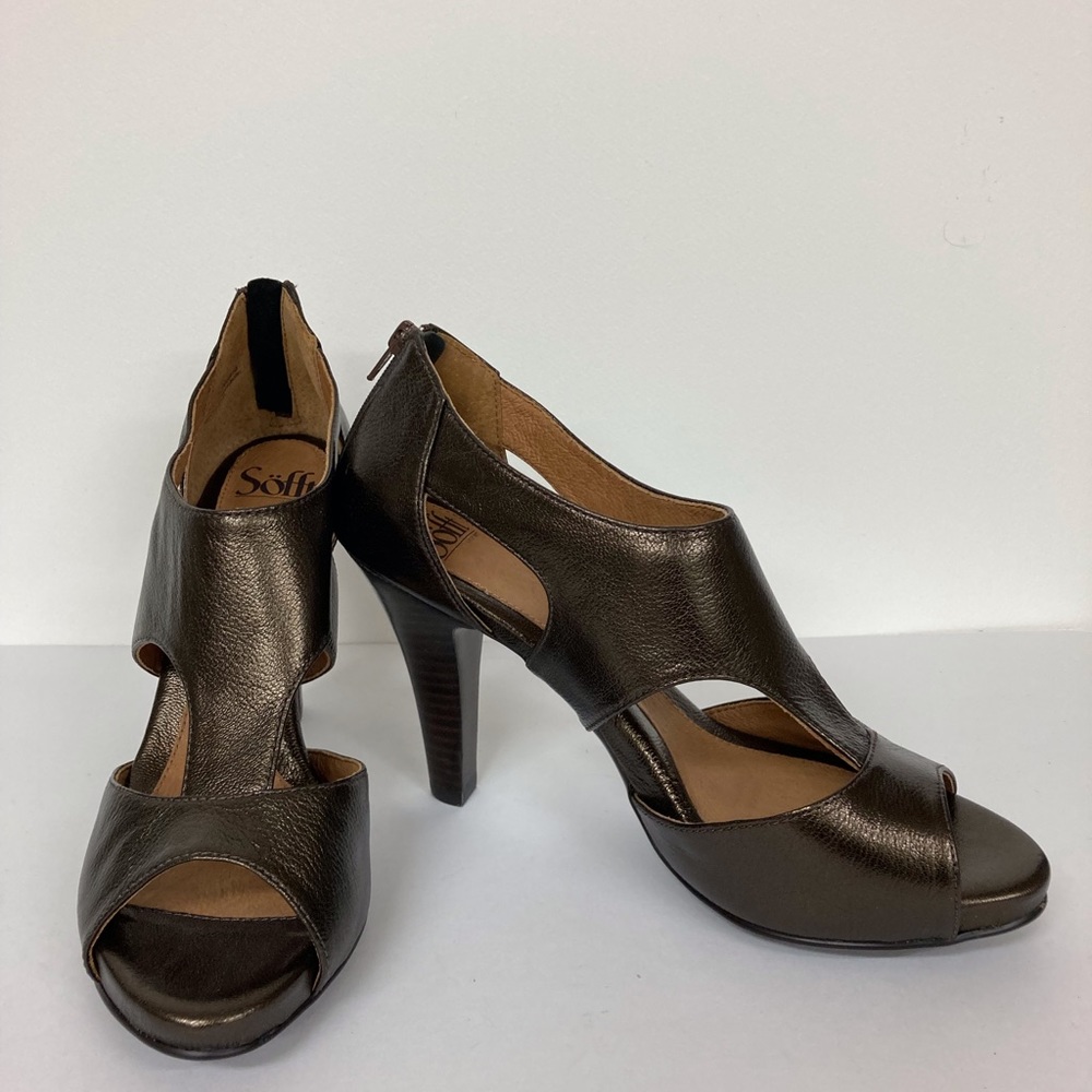 Sofft Bronze Metallic Leather Shoes NWOT